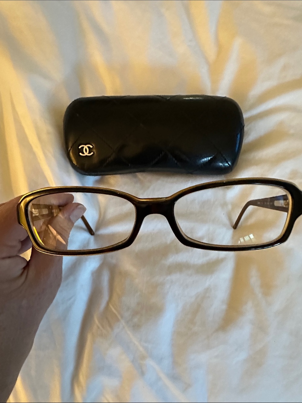 CHANEL Brown & Tan Tortoise Shell Rectangular Women’s Optical Glasses Frames